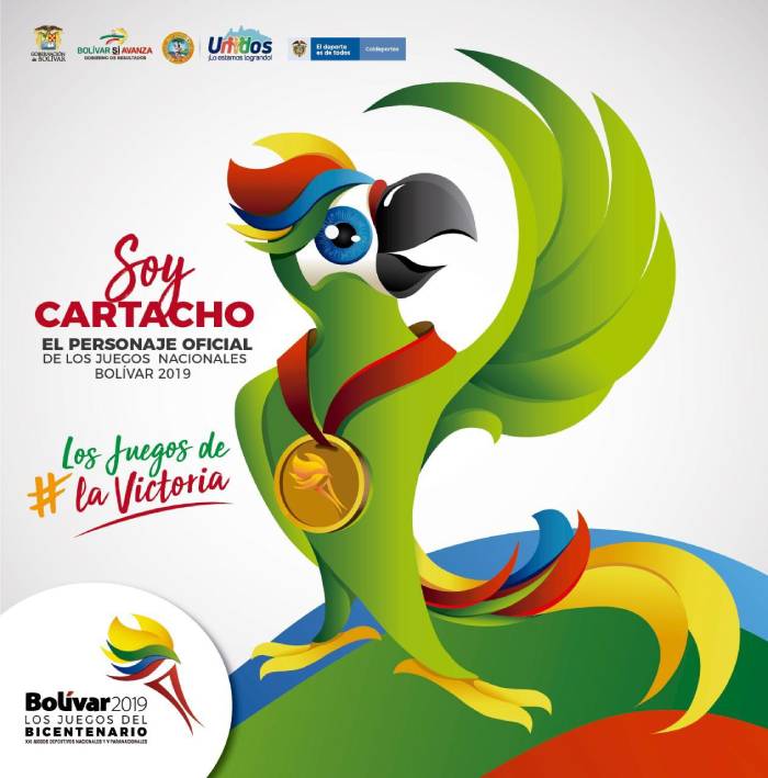 “Soy Cartacho’ mascota oficial de los Juegos Deportivos Nacionales y Paranacionales de Bolívar 2019