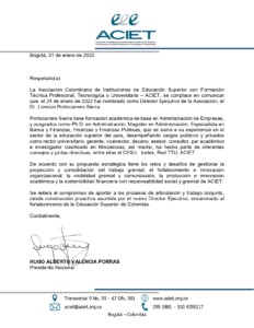 Carta Presentación Director Ejecutivo_ACIET 2022